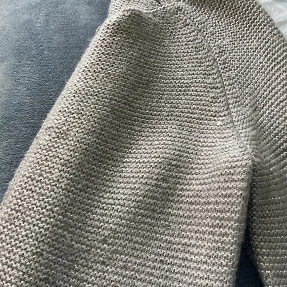 Mossimo Gray and Lurex Cozy Zip Front Cardigan Sweater - Picture 5 of 5